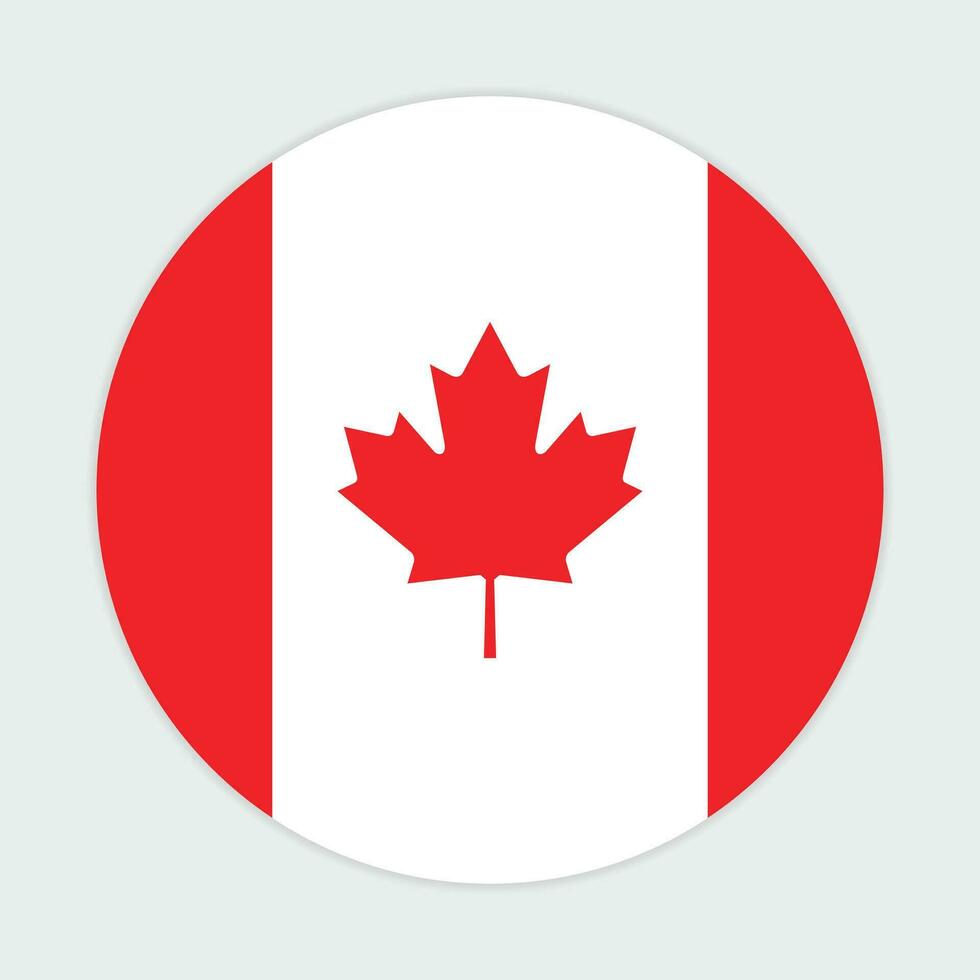 Canada flag vector icon design. Canada circle flag. Round of Canada flag.