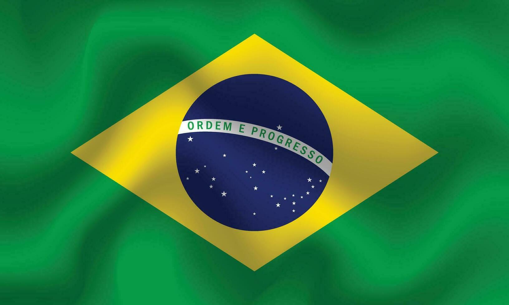 Flat Illustration of Brazil flag. Brazil flag design. Brazil wave flag. vector