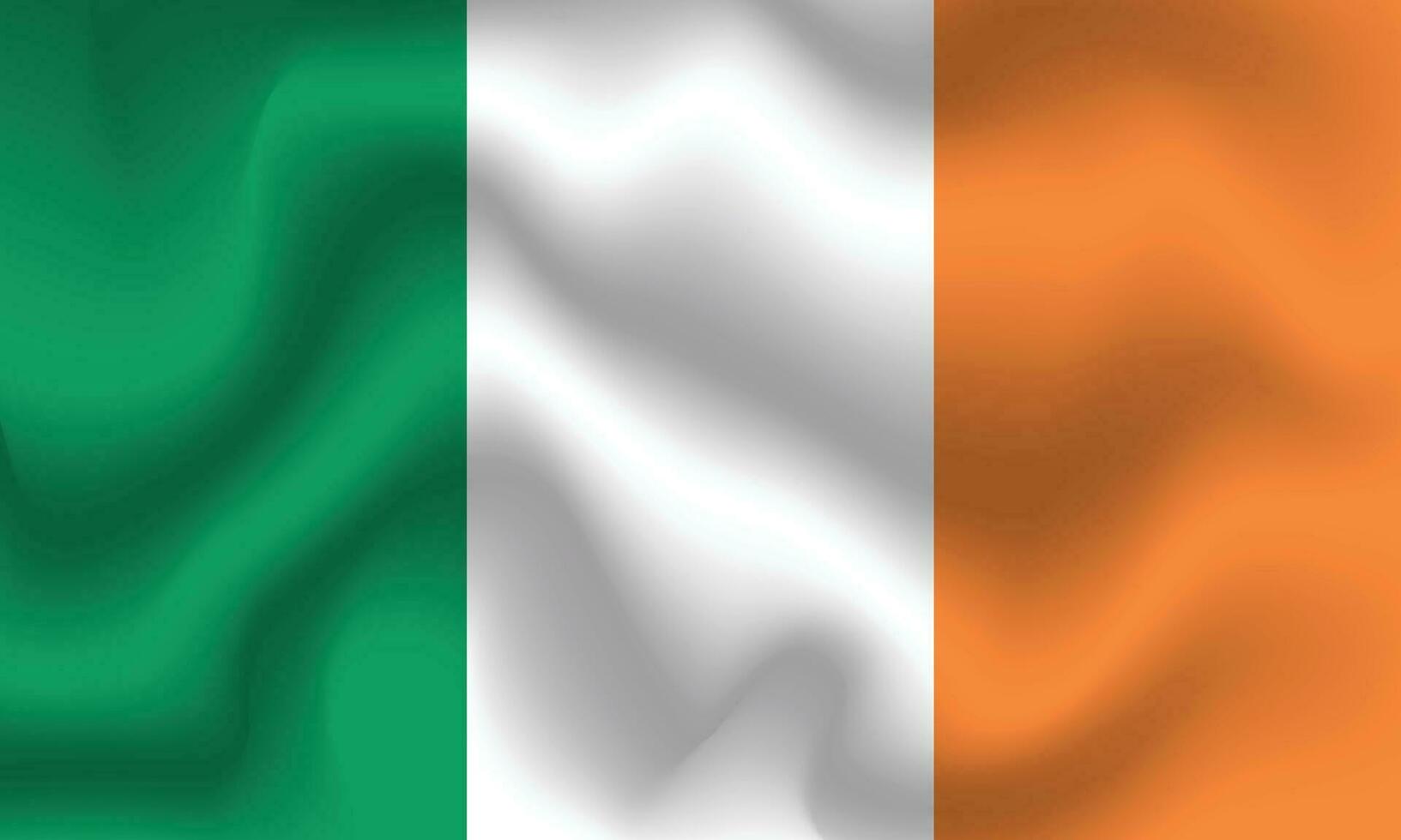 Flat Illustration of Ireland flag. Ireland flag design. Ireland Wave flag. vector