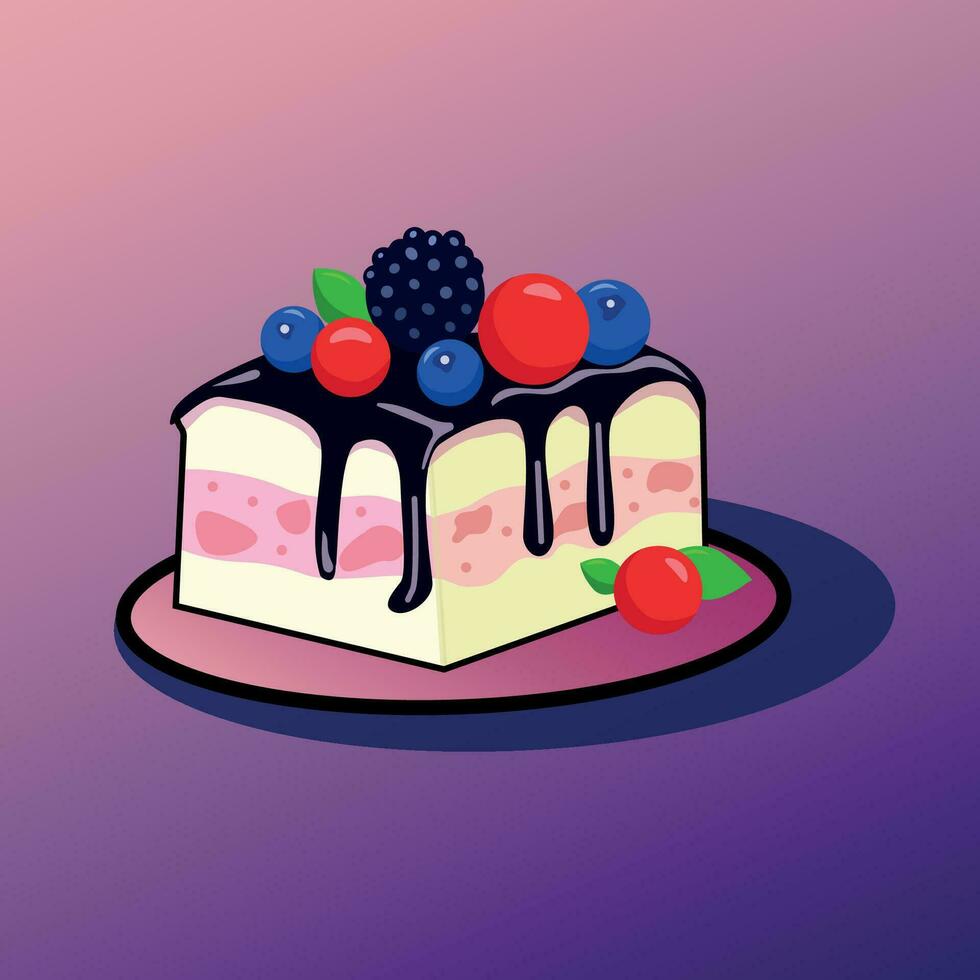 Vector illustration of berry cake.