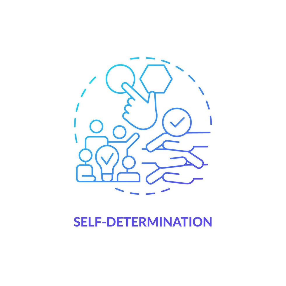 Gradient self determination icon concept, isolated vector, lobbying government thin line illustration. vector