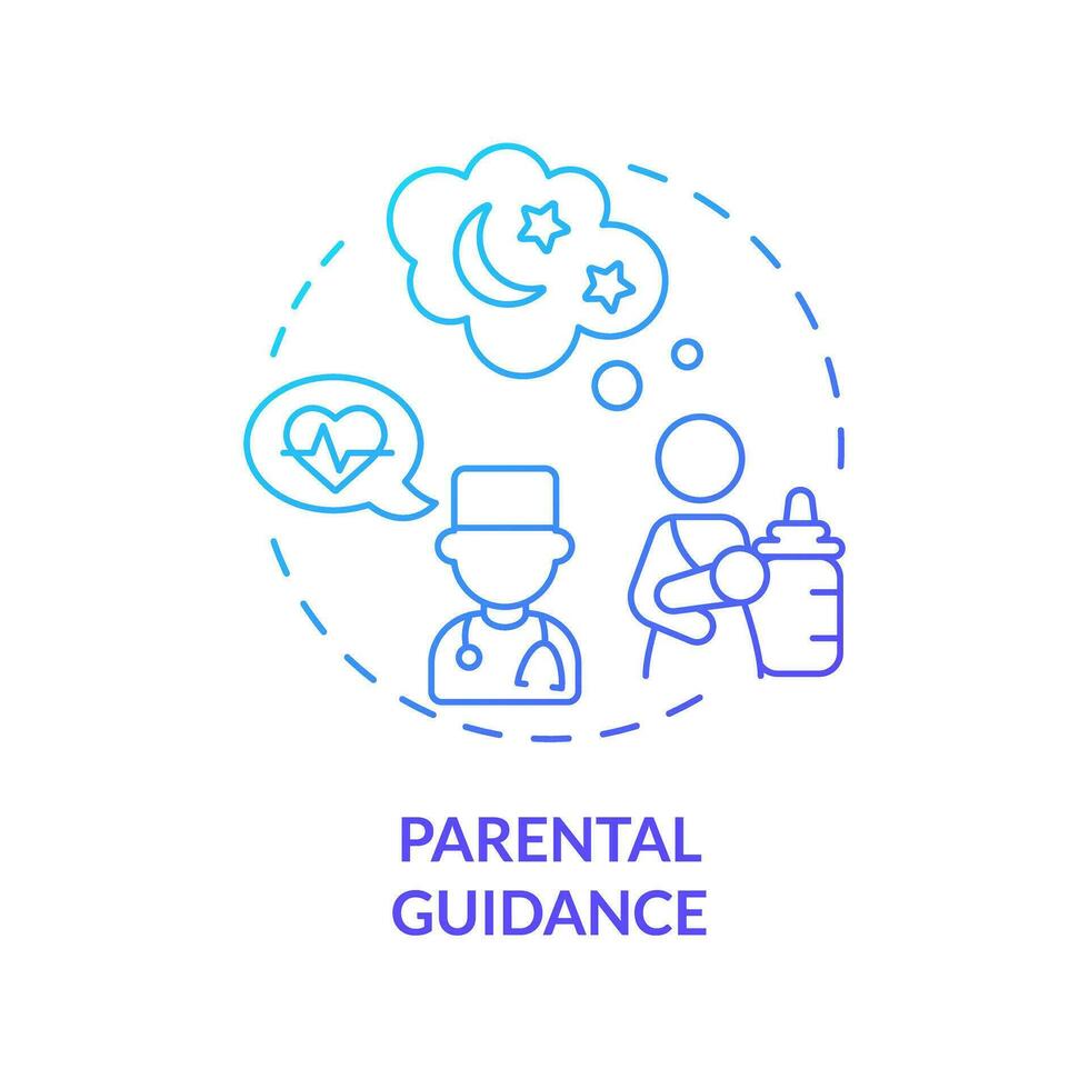 Parental guidance blue gradient concept icon. Health advice. Pediatric service. Baby pediatrician. Medical consultation abstract idea thin line illustration. Isolated outline drawing vector