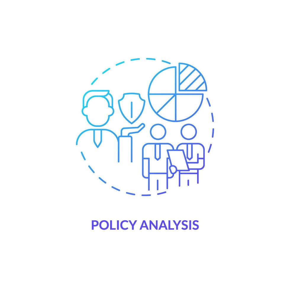 Gradient policy analysis icon concept, isolated vector, lobbying government thin line illustration. vector