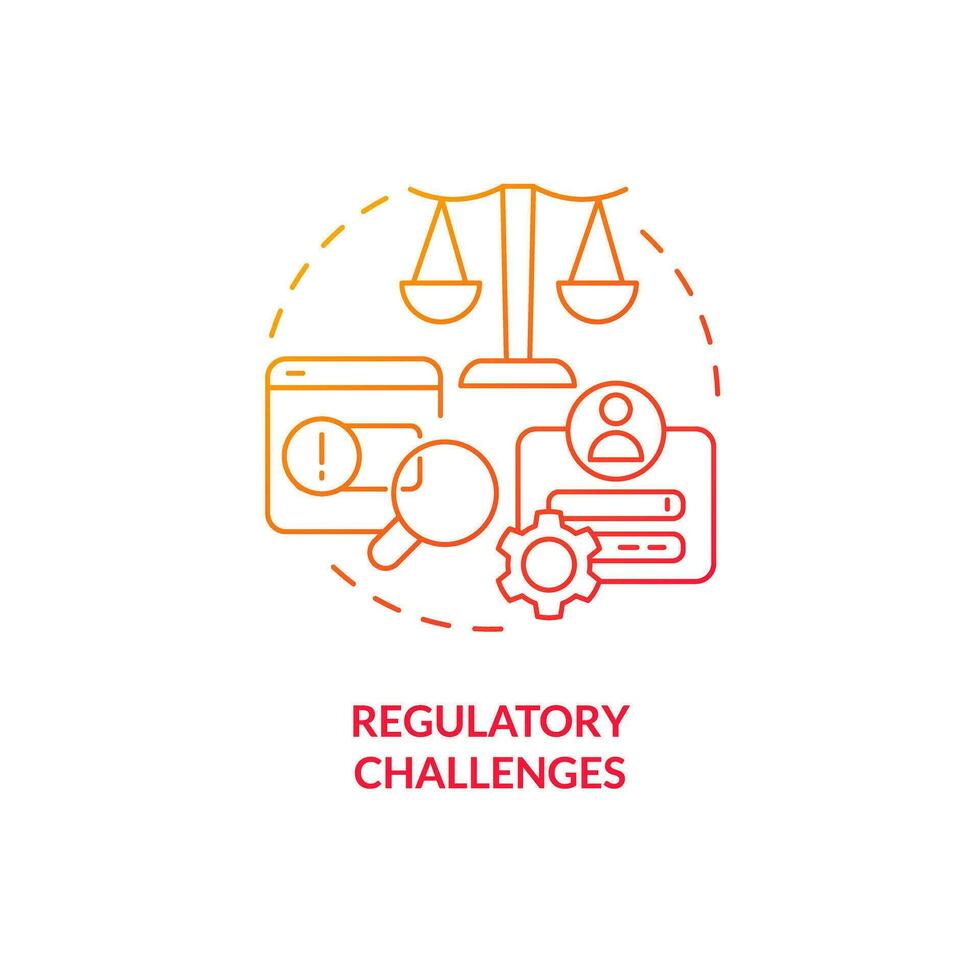 Gradient regulatory challenges icon concept, isolated vector, lobbying government thin line illustration. vector
