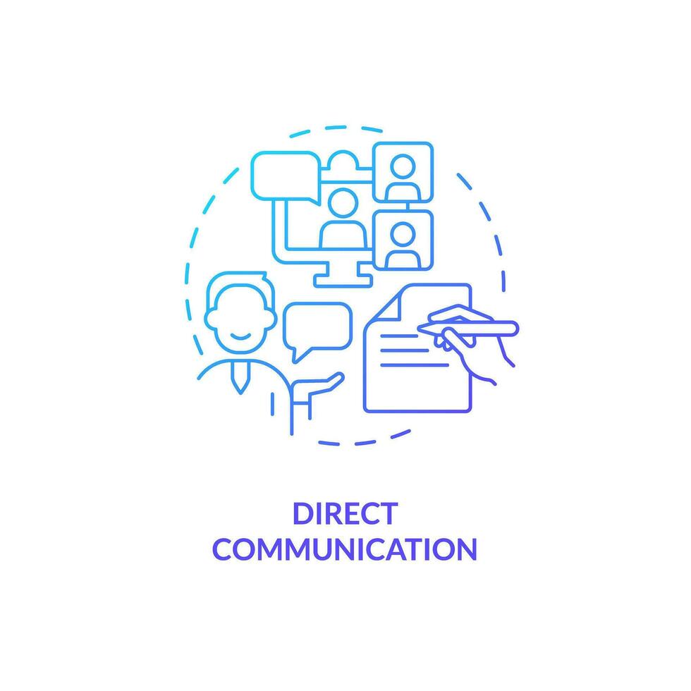 Gradient direct communication icon concept, isolated vector, lobbying government thin line illustration. vector