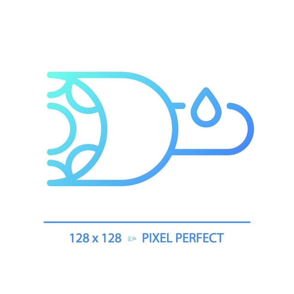 2D pixel perfect gradient soundproofing solution gradient icon, isolated vector, soundproofing blue thin line illustration. vector