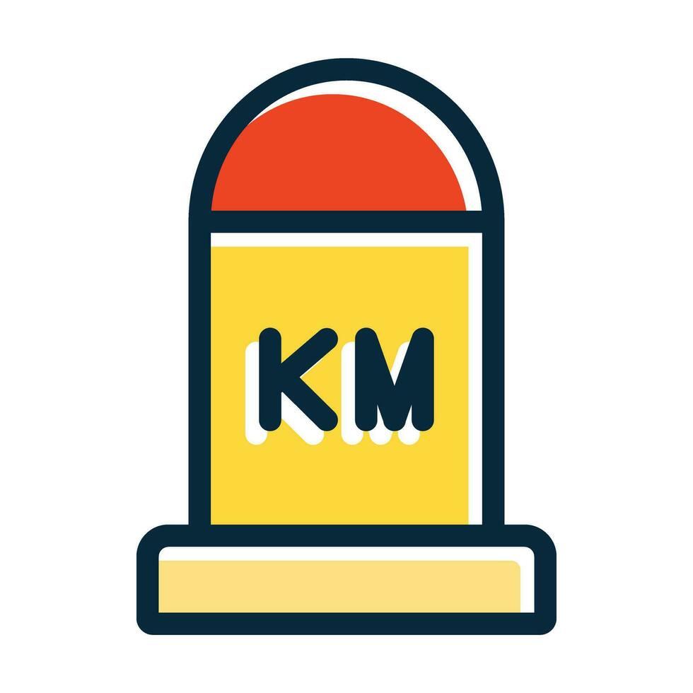 kilometer Vector Thick Line Filled Dark Colors Icons For Personal And Commercial Use.