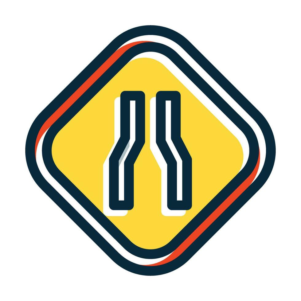 Narrow Road Vector Thick Line Filled Dark Colors Icons For Personal And Commercial Use.