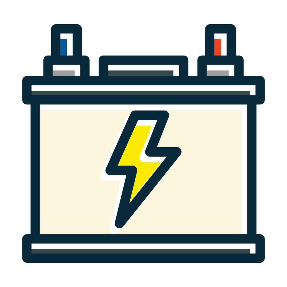 Battery Vector Thick Line Filled Dark Colors Icons For Personal And Commercial Use.