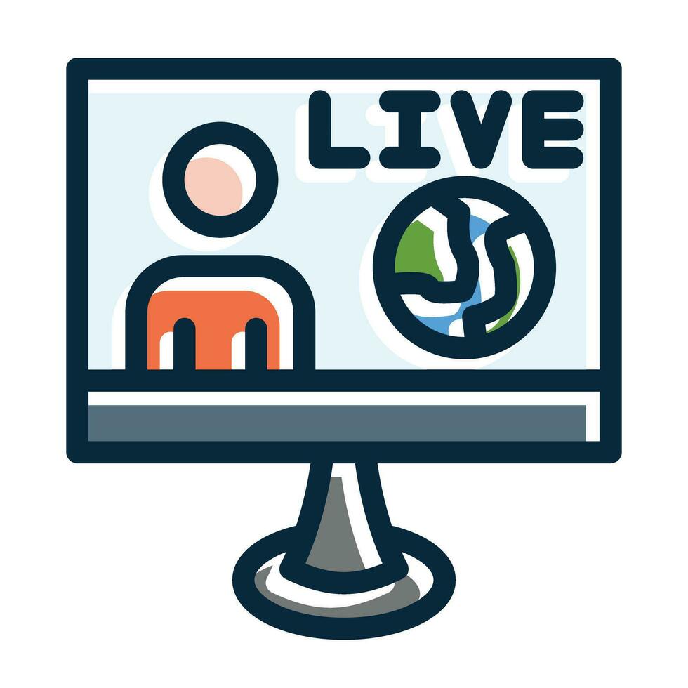Live Vector Thick Line Filled Dark Colors Icons For Personal And Commercial Use.