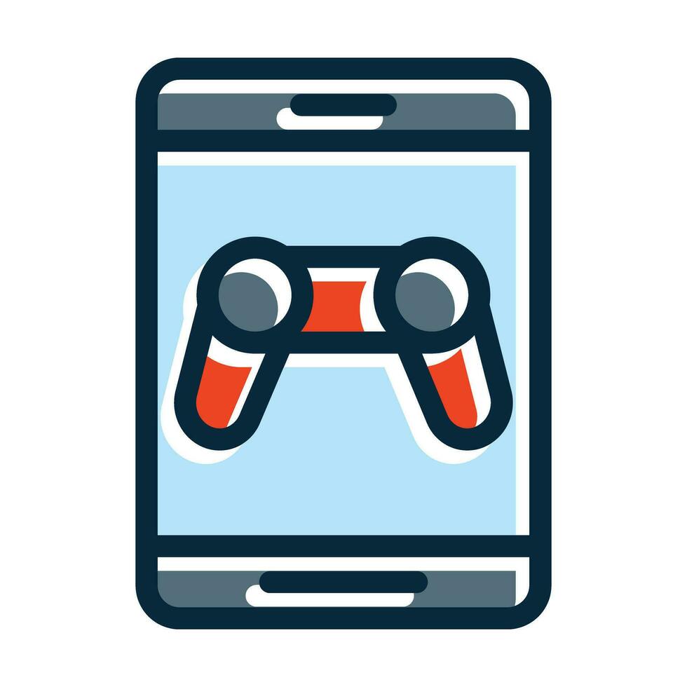Tablet Controller Vector Thick Line Filled Dark Colors Icons For Personal And Commercial Use.