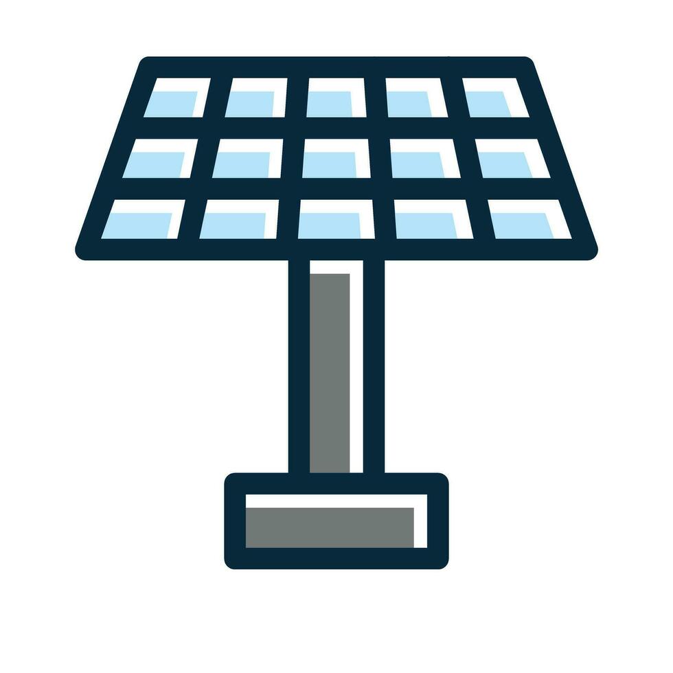 Solar Panel Vector Thick Line Filled Dark Colors Icons For Personal And Commercial Use.