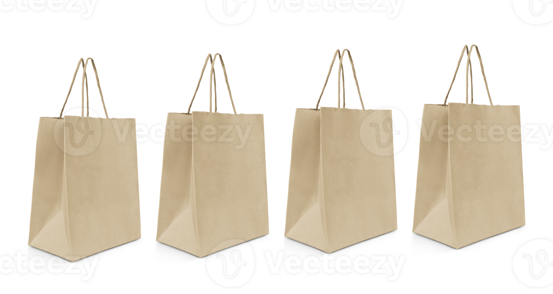Mockup set of shopping paper bags PNG transparent