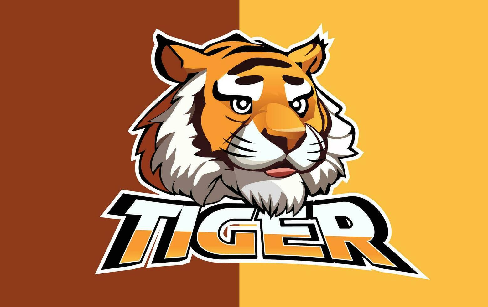 tiger head mascot logo vector