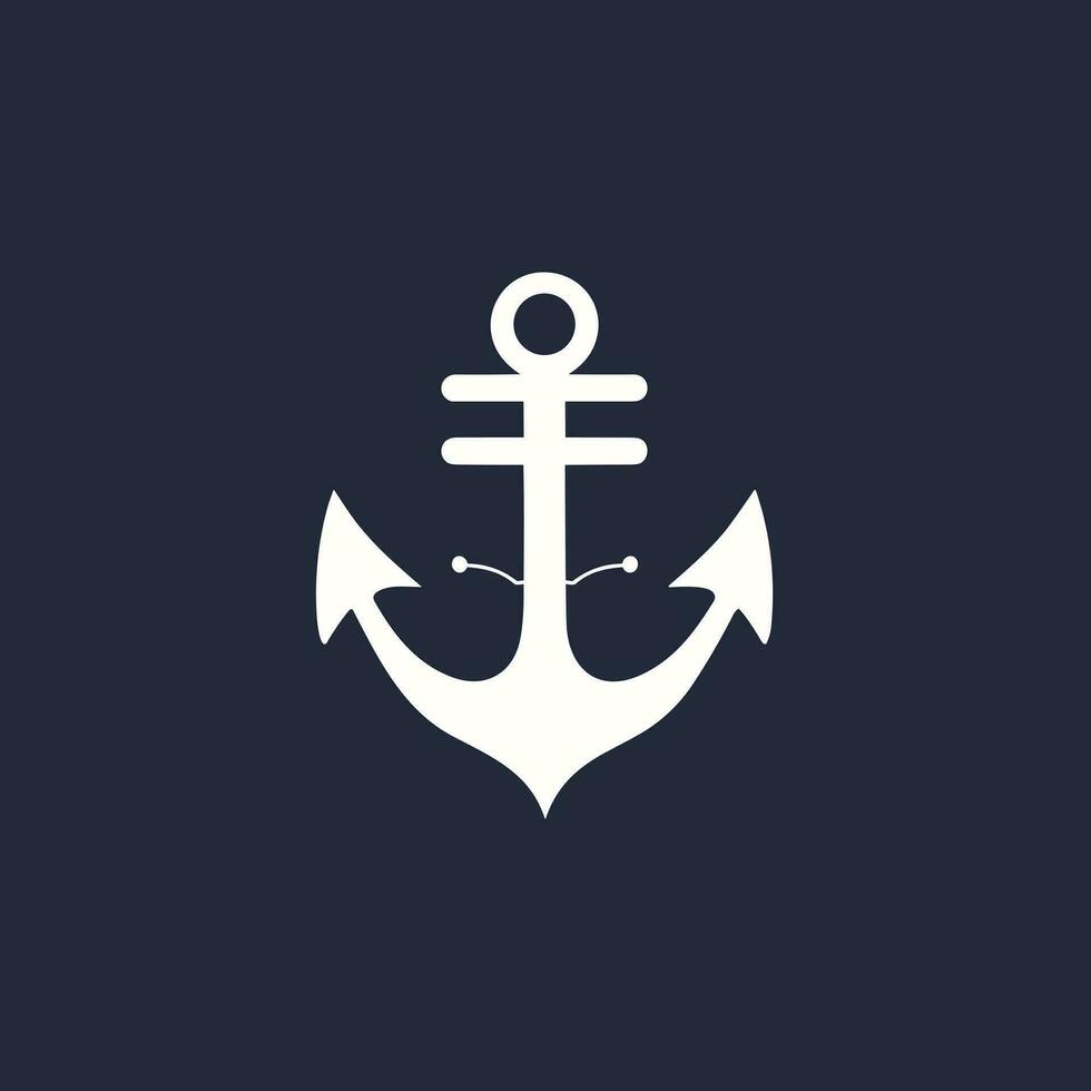 Data encryption monochrome glyph logo. Risk assessment. Anchor symbol. Design element. Created with artificial intelligence. Ai art for corporate branding, it consulting company, file sharing solution vector