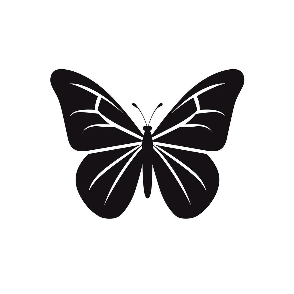 Tanning salon monochrome glyph logo. Laser hair removal. Cosmetic surgery. Butterfly symbol. Design element. Created with artificial intelligence. Ai art for corporate branding, wellness retreat vector