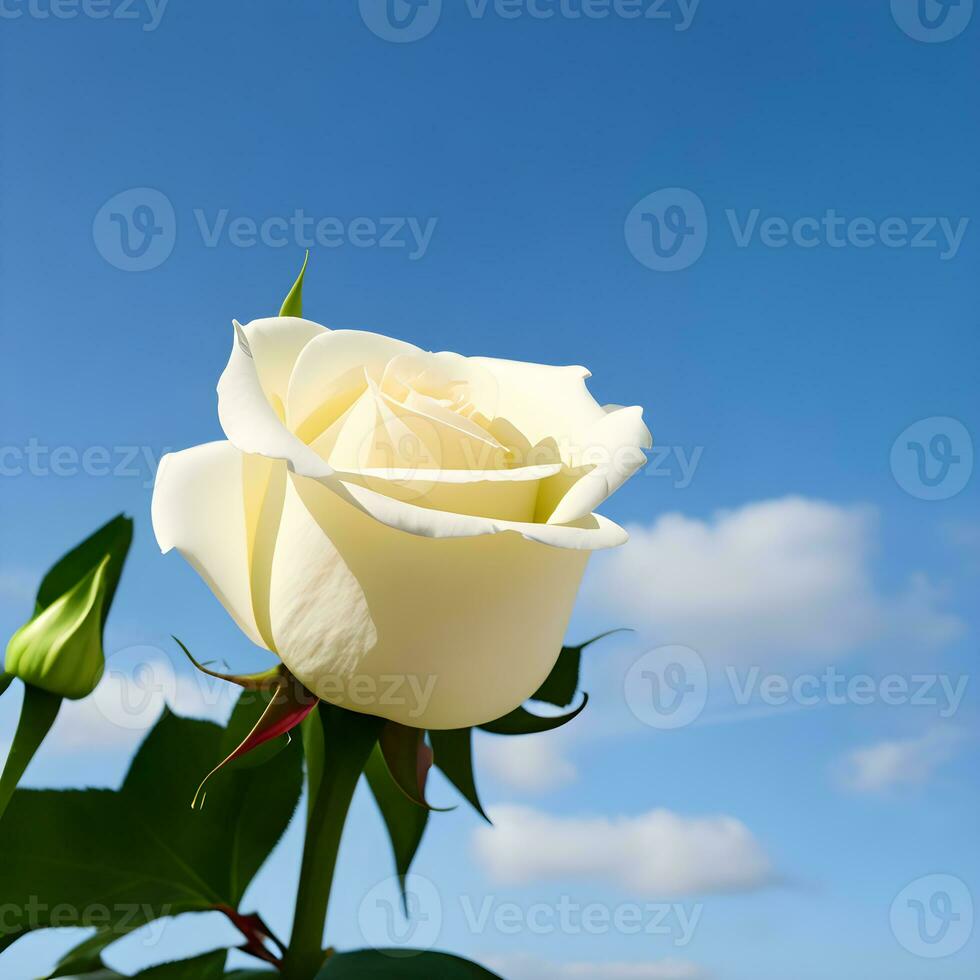 white rose sky view image. AI generated photo
