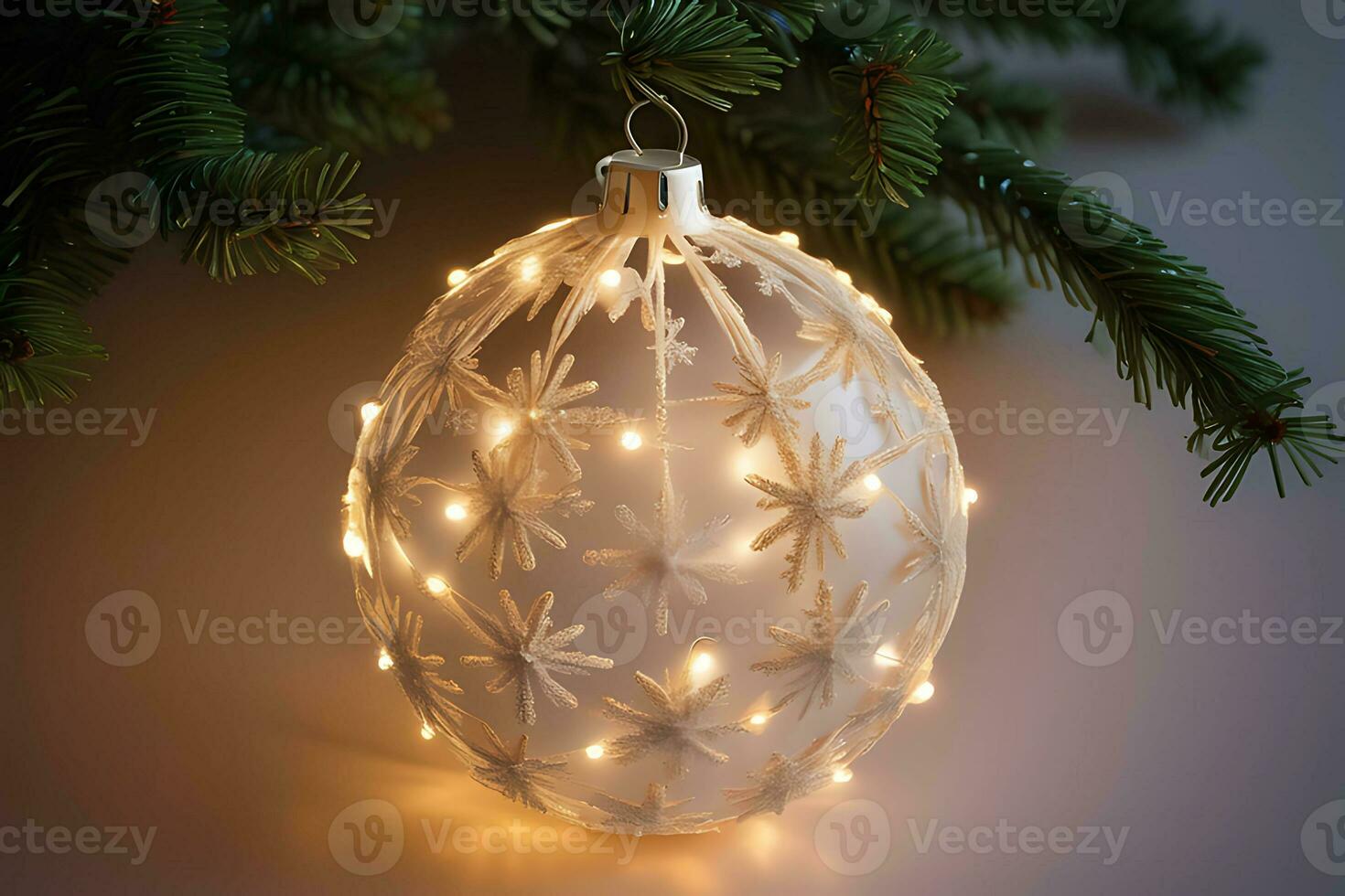 Christmas tree light ball new year 2024 Festive background holiday ornament AI Generated photo