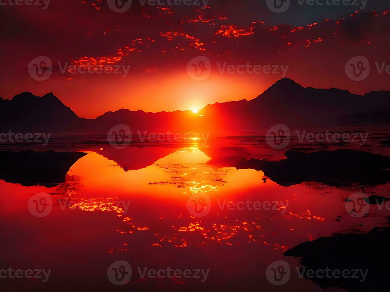 Sunset Wallpaper and cinematic photography. AI generated photo