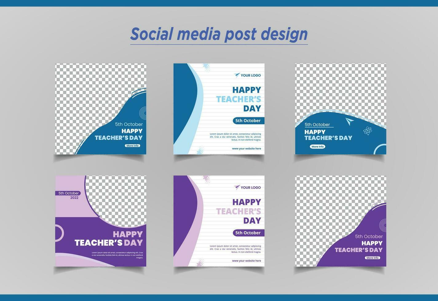 World Teacher's Day Social Media Post Design Template vector