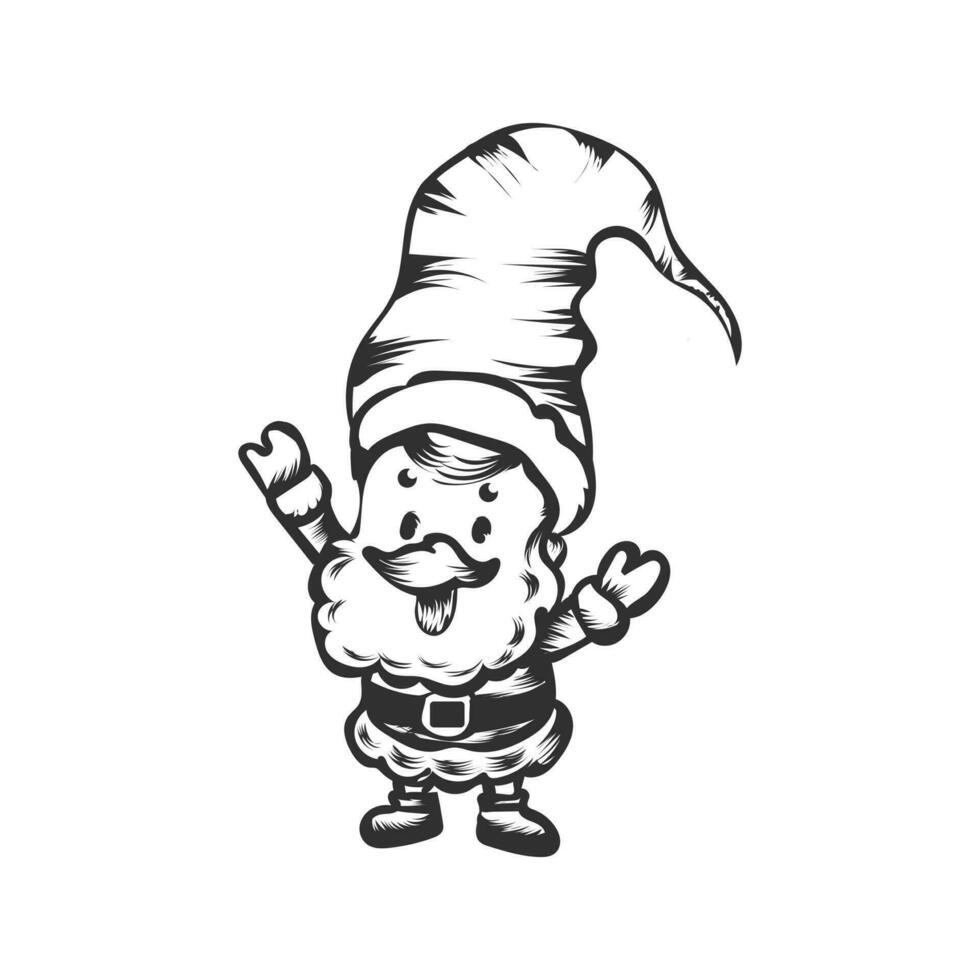 Christmas gnome cartoon vector art design
