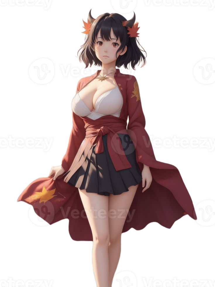 Beautifull Girl Anime PNG Transparent Background Ai Generative