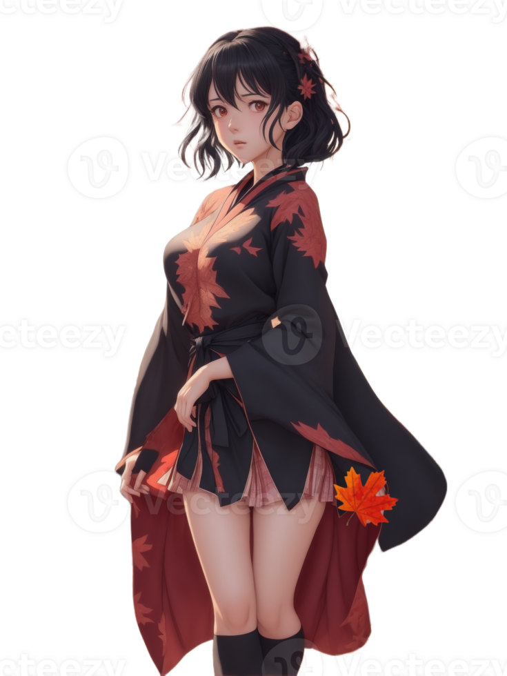 Beautifull Girl Anime PNG Transparent Background Ai Generative