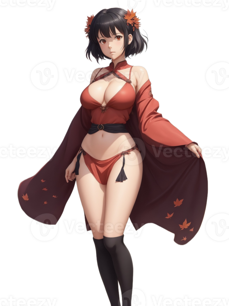 beau fille anime png transparent Contexte ai génératif