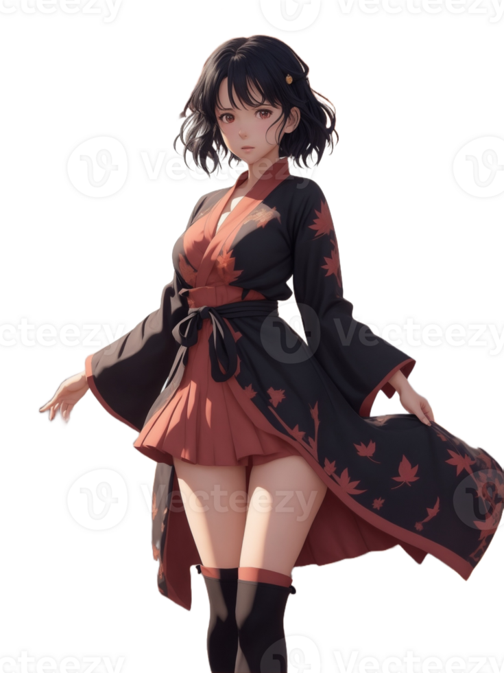 beau fille anime png transparent Contexte ai génératif