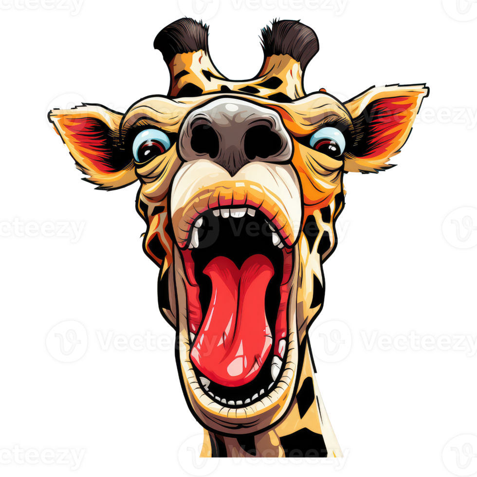 cute giraffe in the style of pop art . AI Generated png