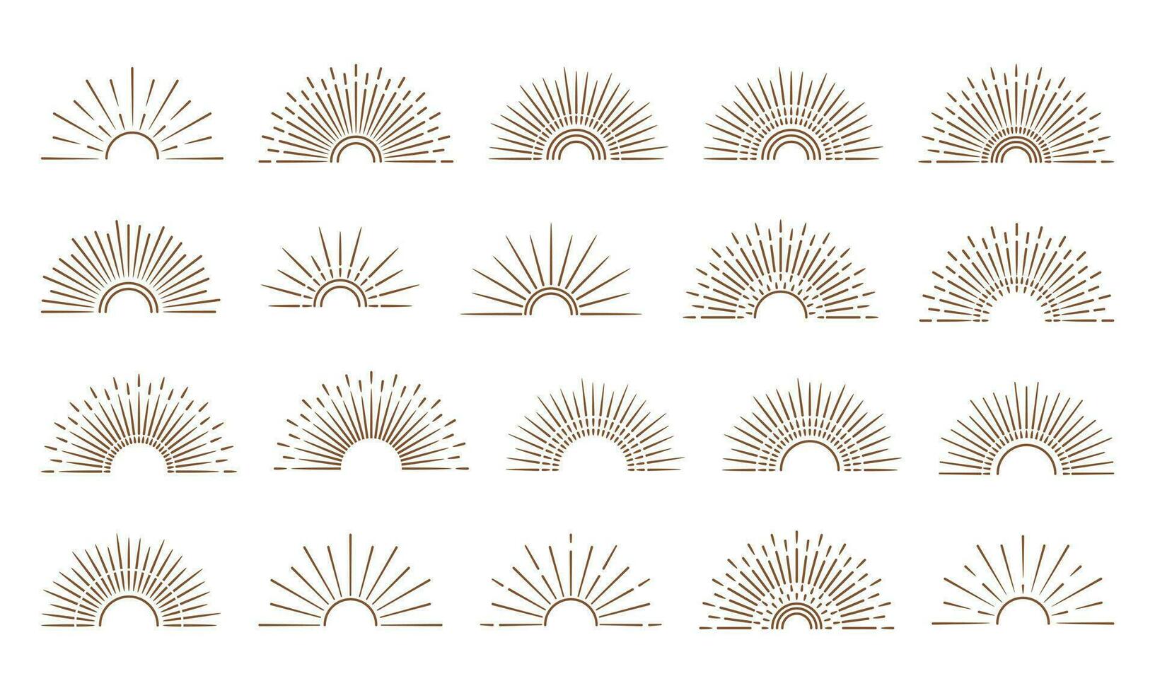 Abstract Sunburst Spark Element Set vector