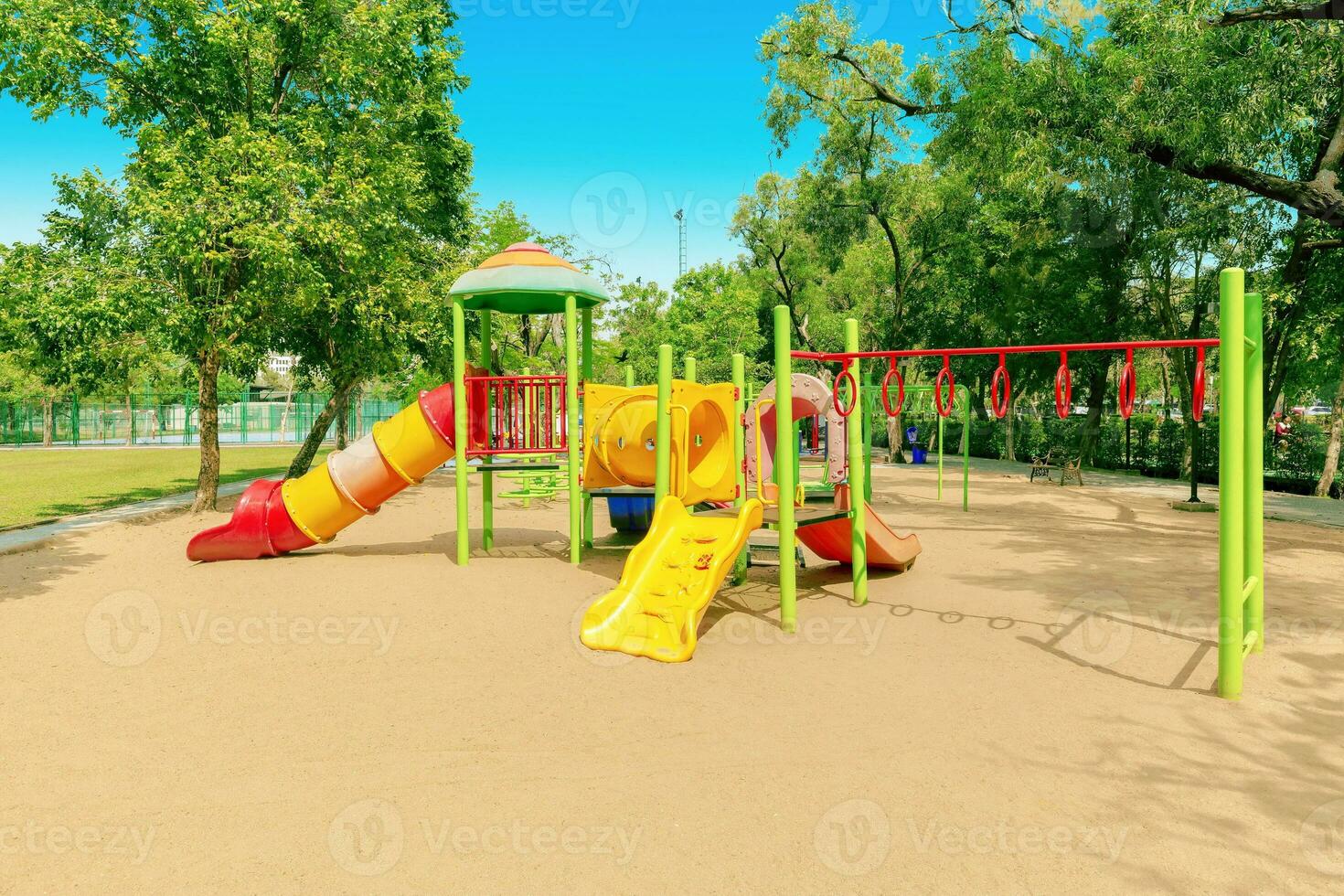 Children playground in the park photo