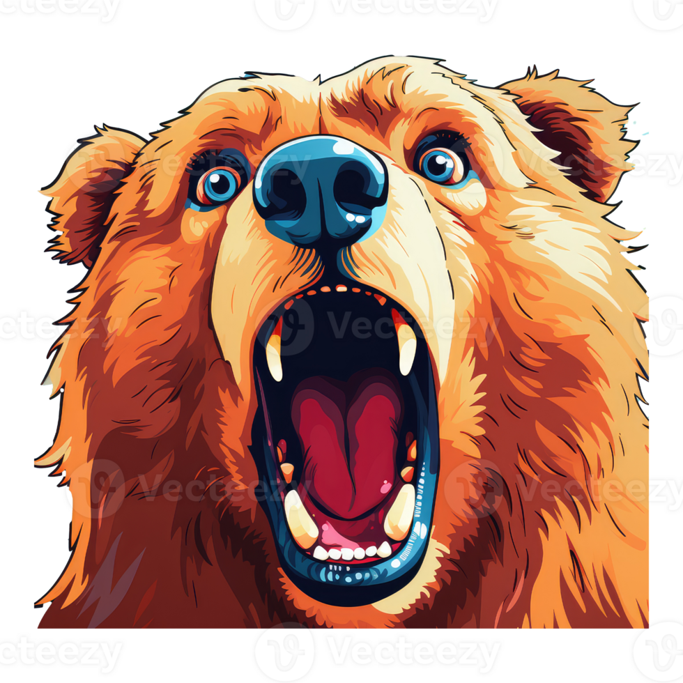 cute bear in the style of pop art . AI Generated png
