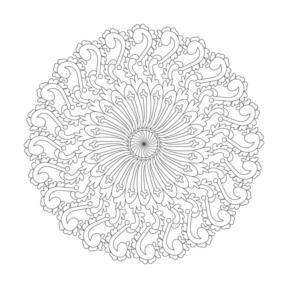Magical infinity adult mandala coloring book page for kdp book interior vector