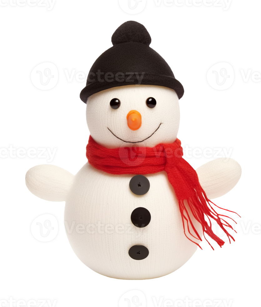 3d render of a snowman isolated on transparent background png