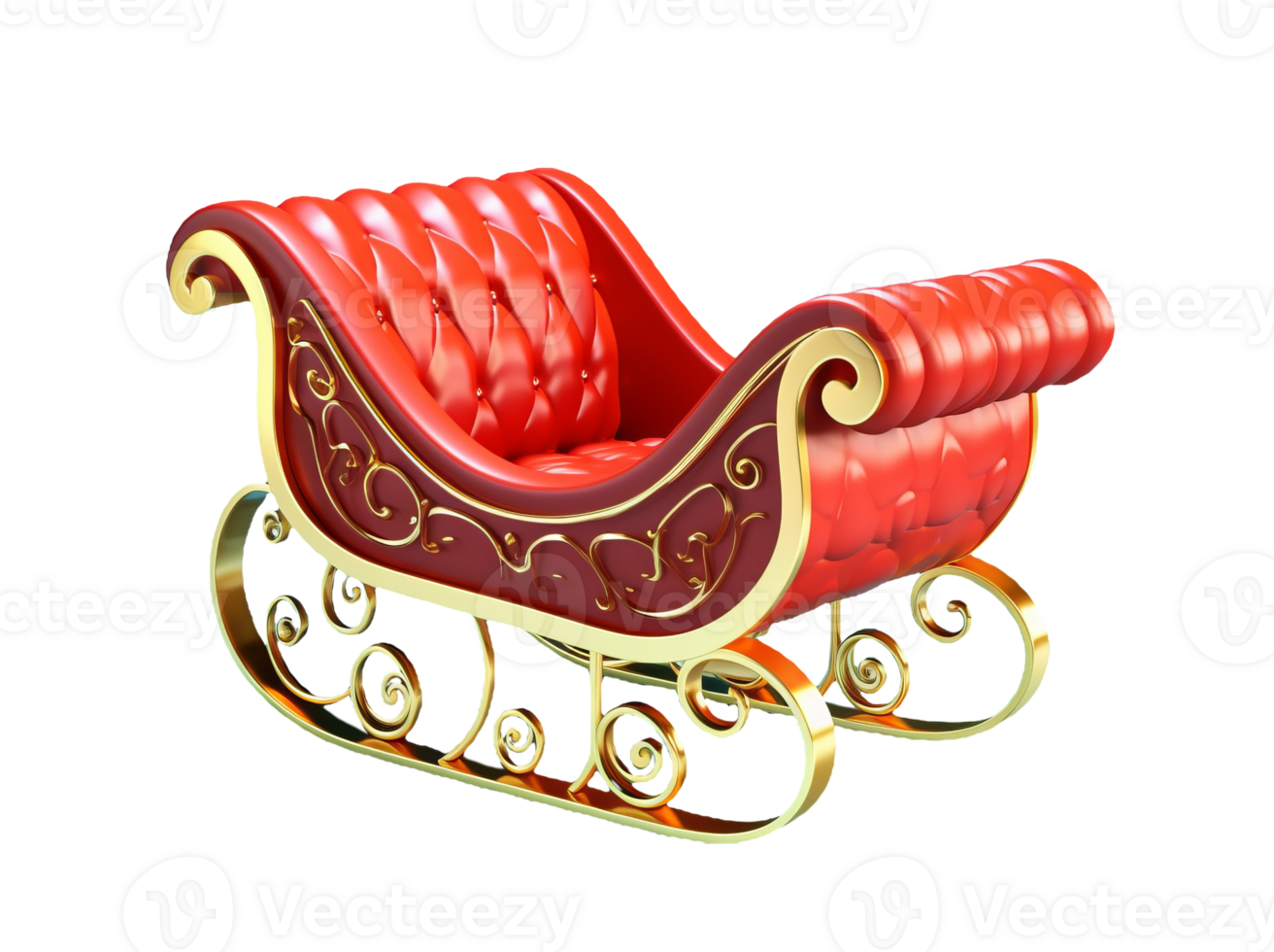 Christmas santa claus sleigh isolated on transparent background png