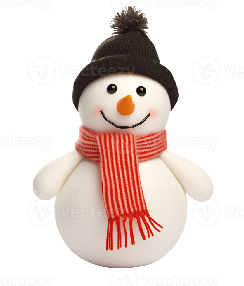 3d render of a snowman isolated on transparent background png