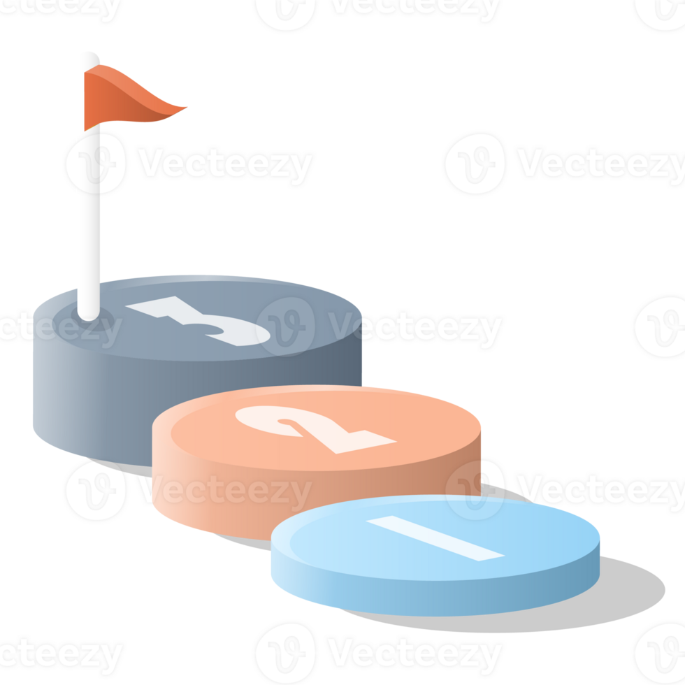 bar graphique cercle 3d, infographie éléments diagramme avec 3 pas. png