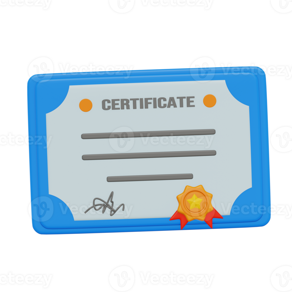 Certificate 3D Icon png