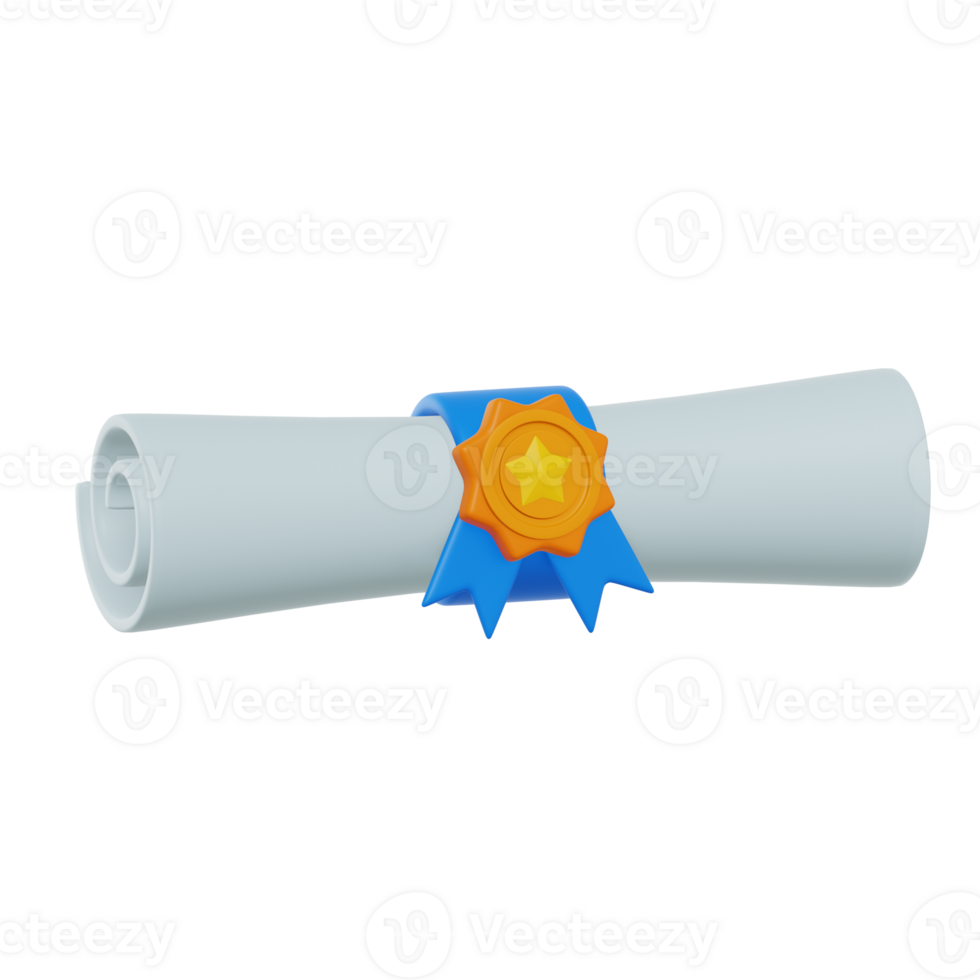 Certificate Roll 3D Icon png