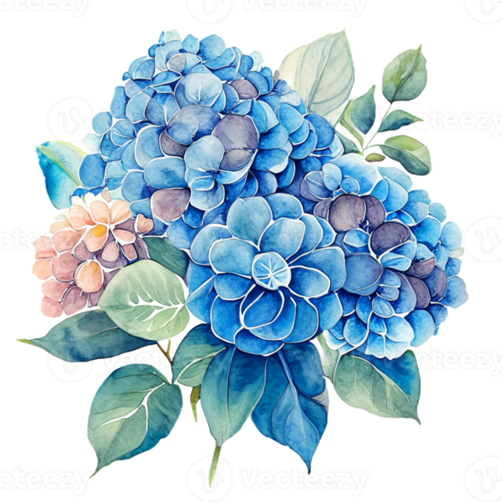 Hydrangea Flowers Bouquet Beautiful  AI Gererative png