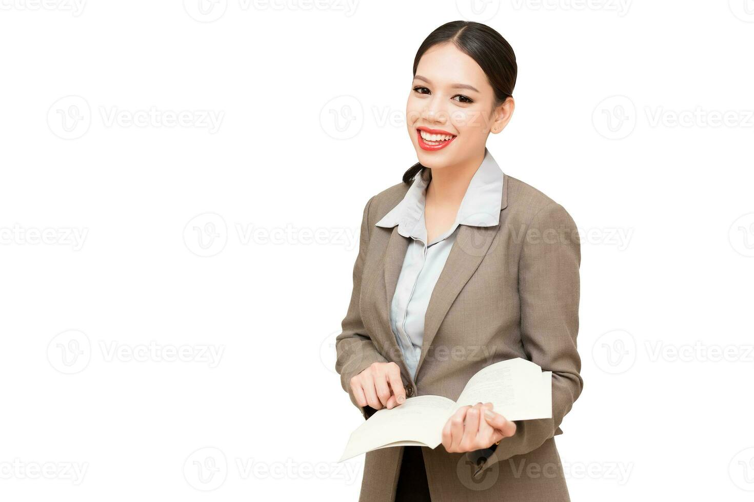 Teacher teaching, on a white background photo