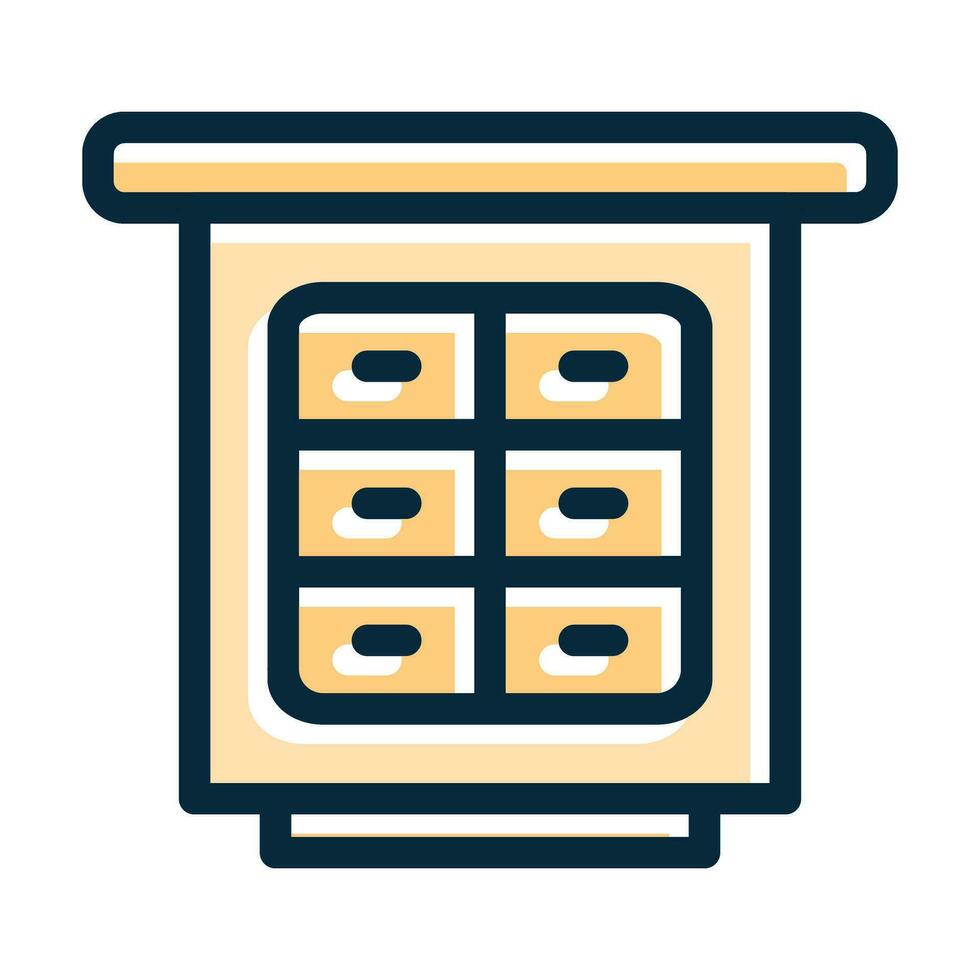 Filling Cabinet Vector Thick Line Filled Dark Colors Icons For Personal And Commercial Use.
