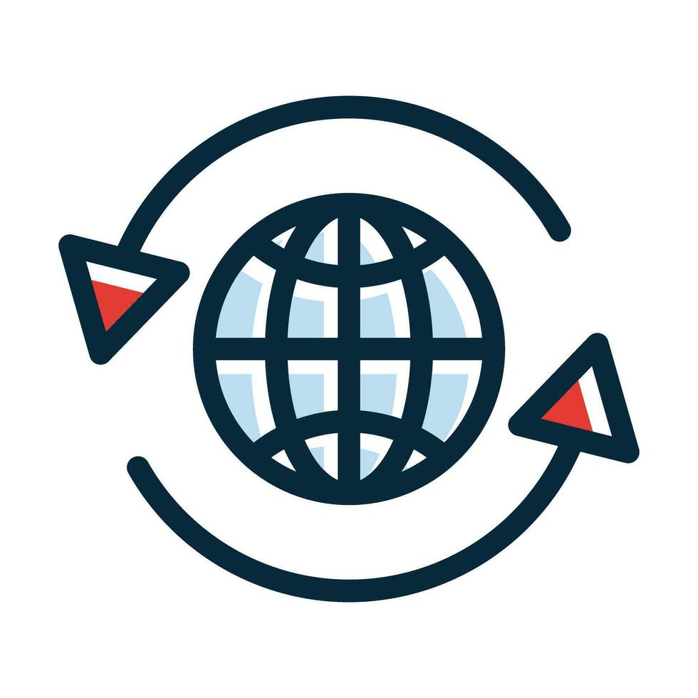 Worldwide Vector Thick Line Filled Dark Colors Icons For Personal And Commercial Use.
