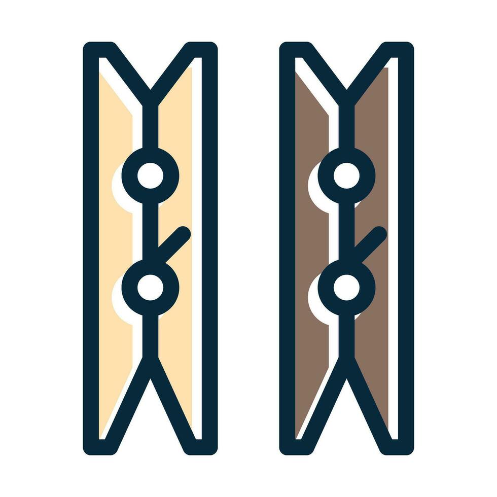 Clothes Peg Vector Thick Line Filled Dark Colors Icons For Personal And Commercial Use.