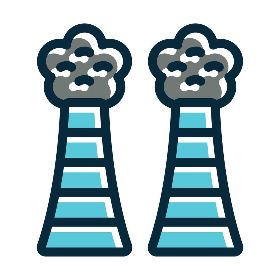Air Pollution Vector Thick Line Filled Dark Colors Icons For Personal And Commercial Use.