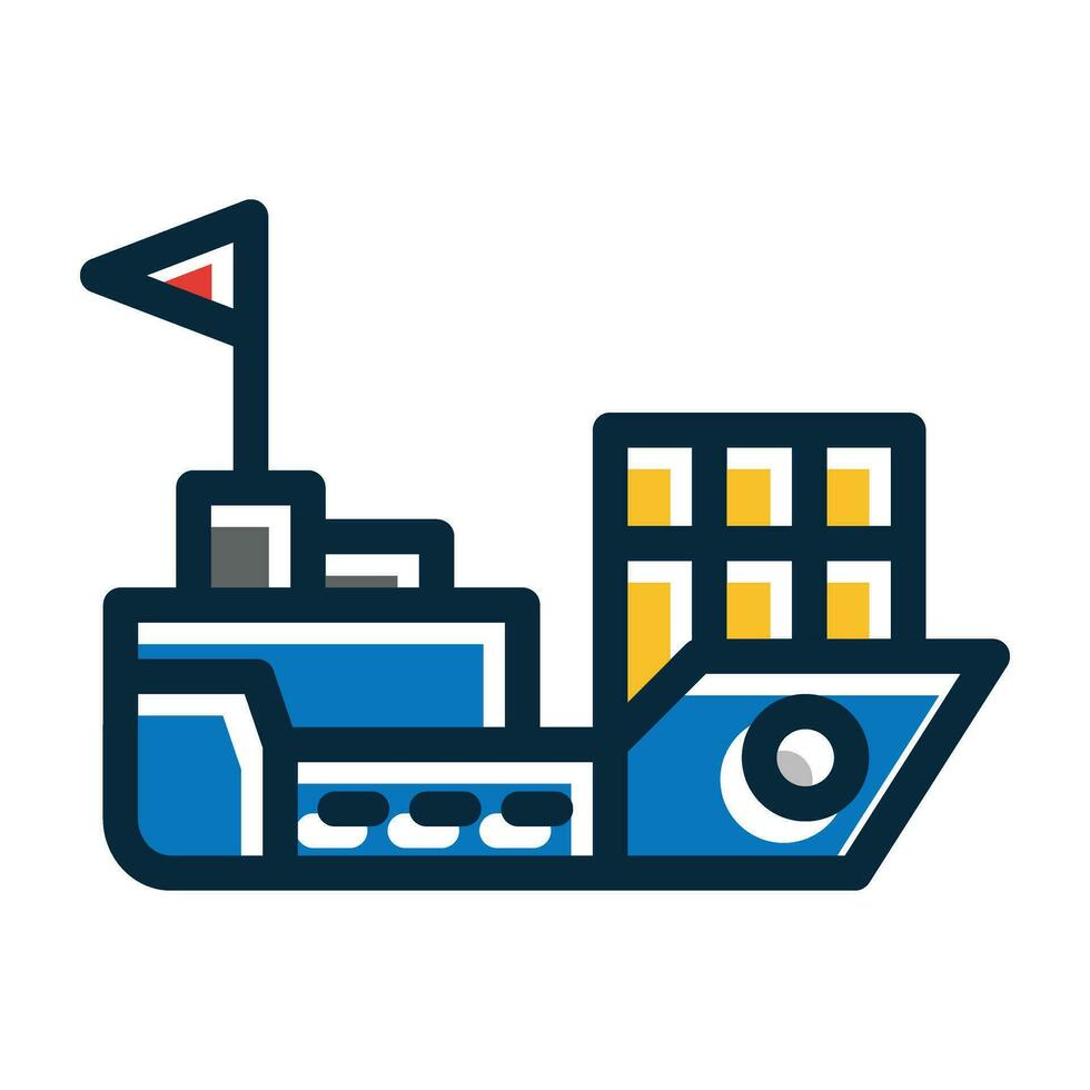 Shipment Vector Thick Line Filled Dark Colors Icons For Personal And Commercial Use.