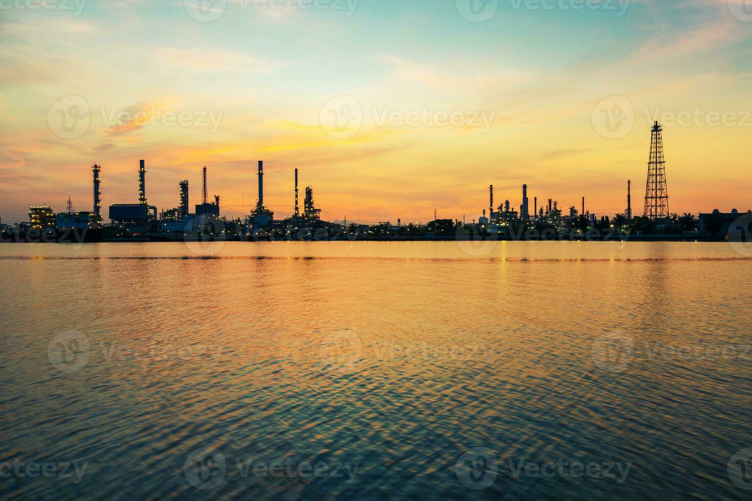 Oil refinery in the morning photo