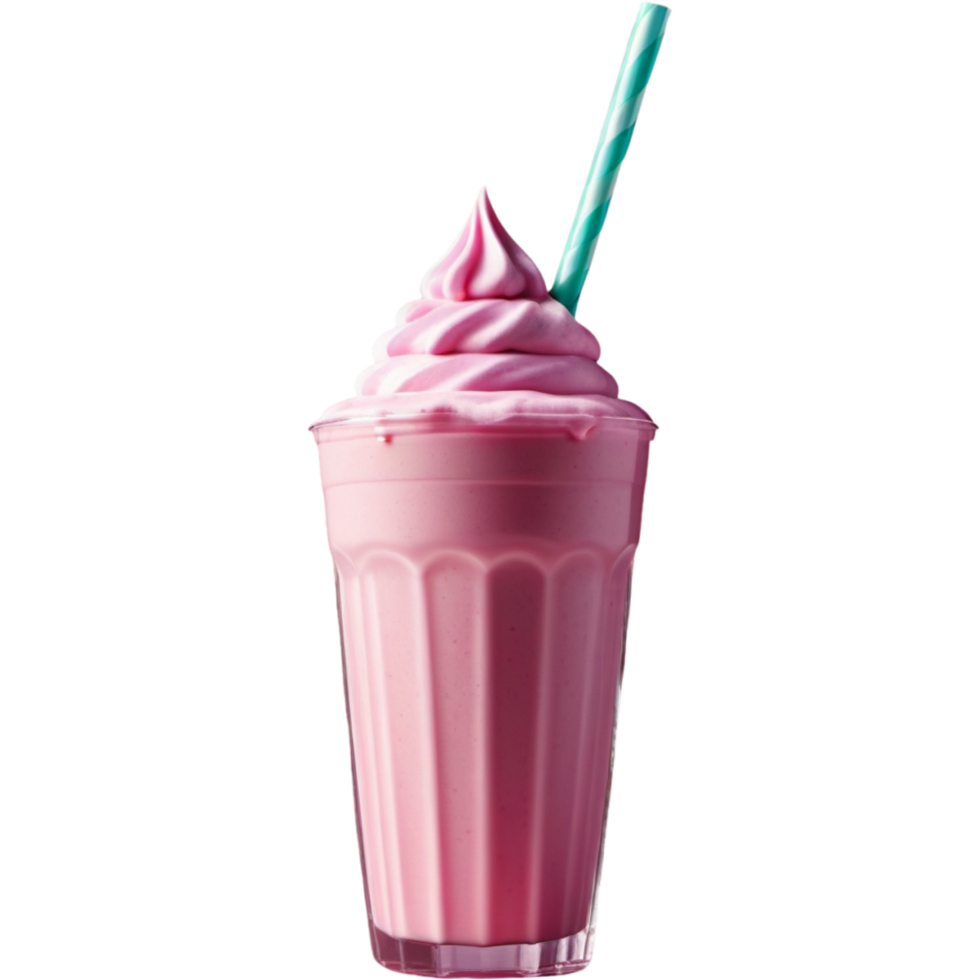 Delicious pink milkshake. AI Generative png