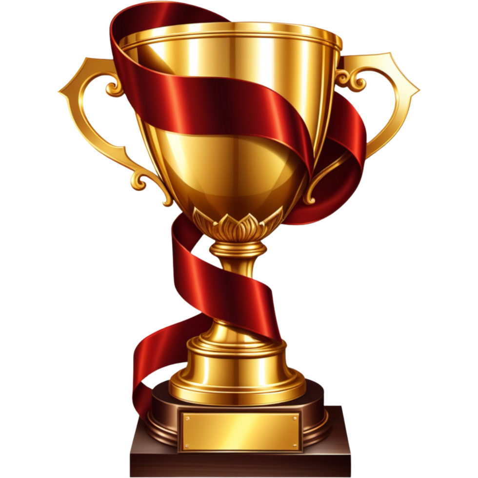 Realistic Golden Trophy. AI Generative png